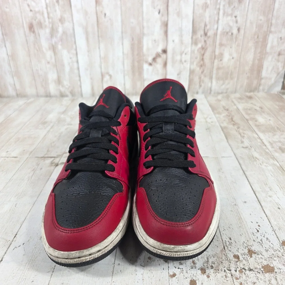 Nike Air Jordan 1 Low Bred Toe Gym Red‎ Black White 553558-605 Mens Size 9